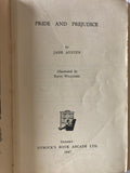 PRIDE AND PREJUDICE  by JANE AUSTEN  Illustrated by RHYS WILLIAMS.  SYDNEY:  DYMOCK'S BOOK ARCADE LTD. 1947
